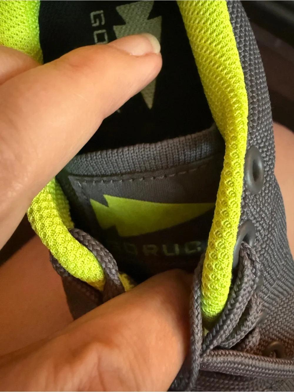 Woman’s Ballistic Trainers Athletic shoes in wolf Grey and Acid Lime